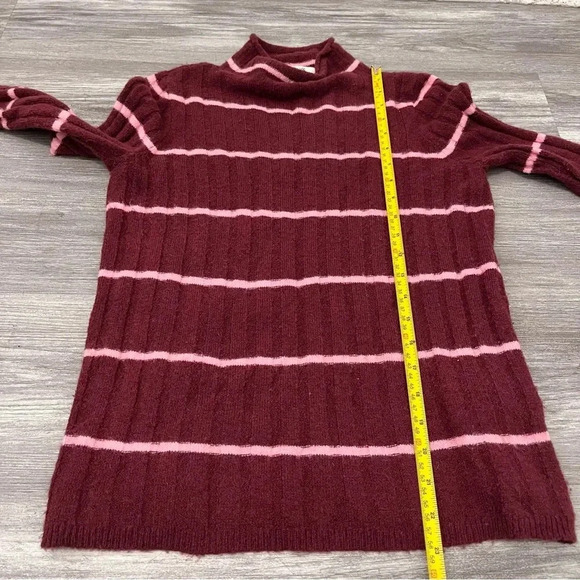 Madewell Colorful Striped Mock Neck Wool Alpaca Blend Soft Knit Sweater Retro XS - Picture 10 of 10